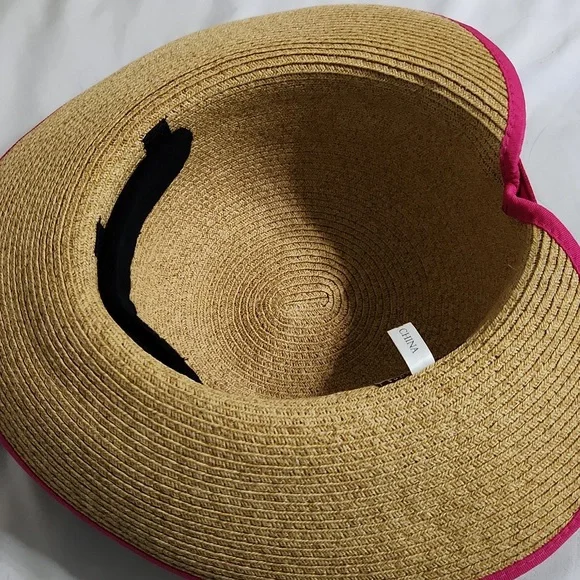 SUN N SAND Straw Sun Hat with Pink Trim - Picture 5 of 7